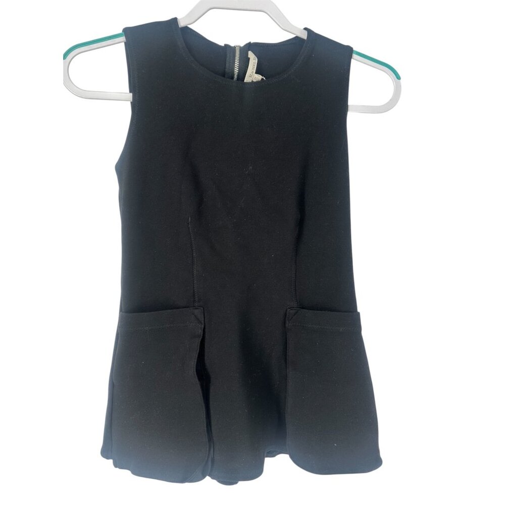 🖤 Rachel Roy Black Structured Ponte Sleeveless Career Top XS 🖤